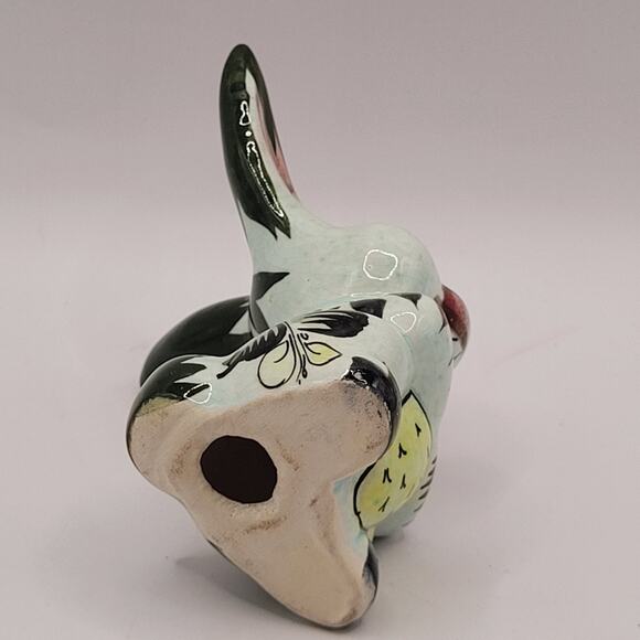 Vintage Hand Painted Tonala Ceramic Bunny Rabbit 4" Tall Mexico - Picture 6 of 8